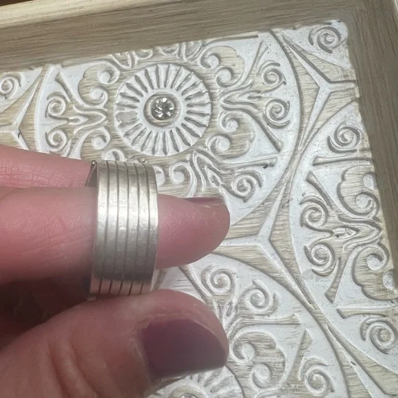 Artisan Modern Wide Chunky Sterling Silver Band Ring Solid Size 9 - Picture 8 of 16